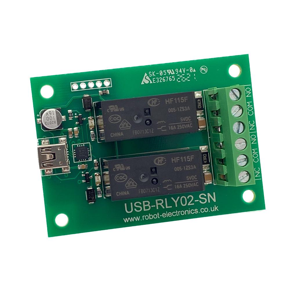 Devantech USB-RLY02 2x16A USB Relay Module | Acroname