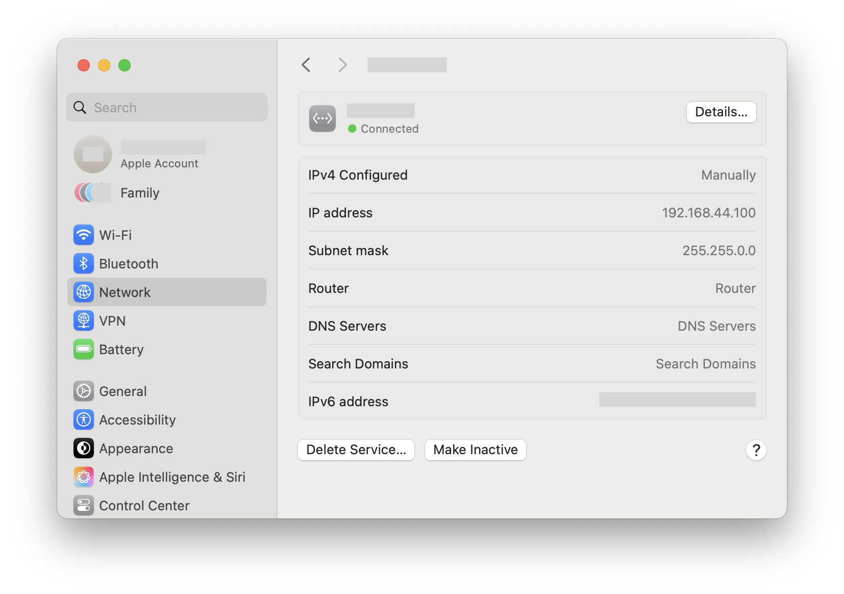 IP configuration for macOS