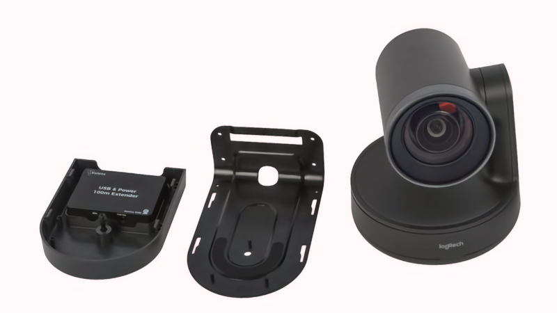 R489 receiver fits in Logitech Rally Base