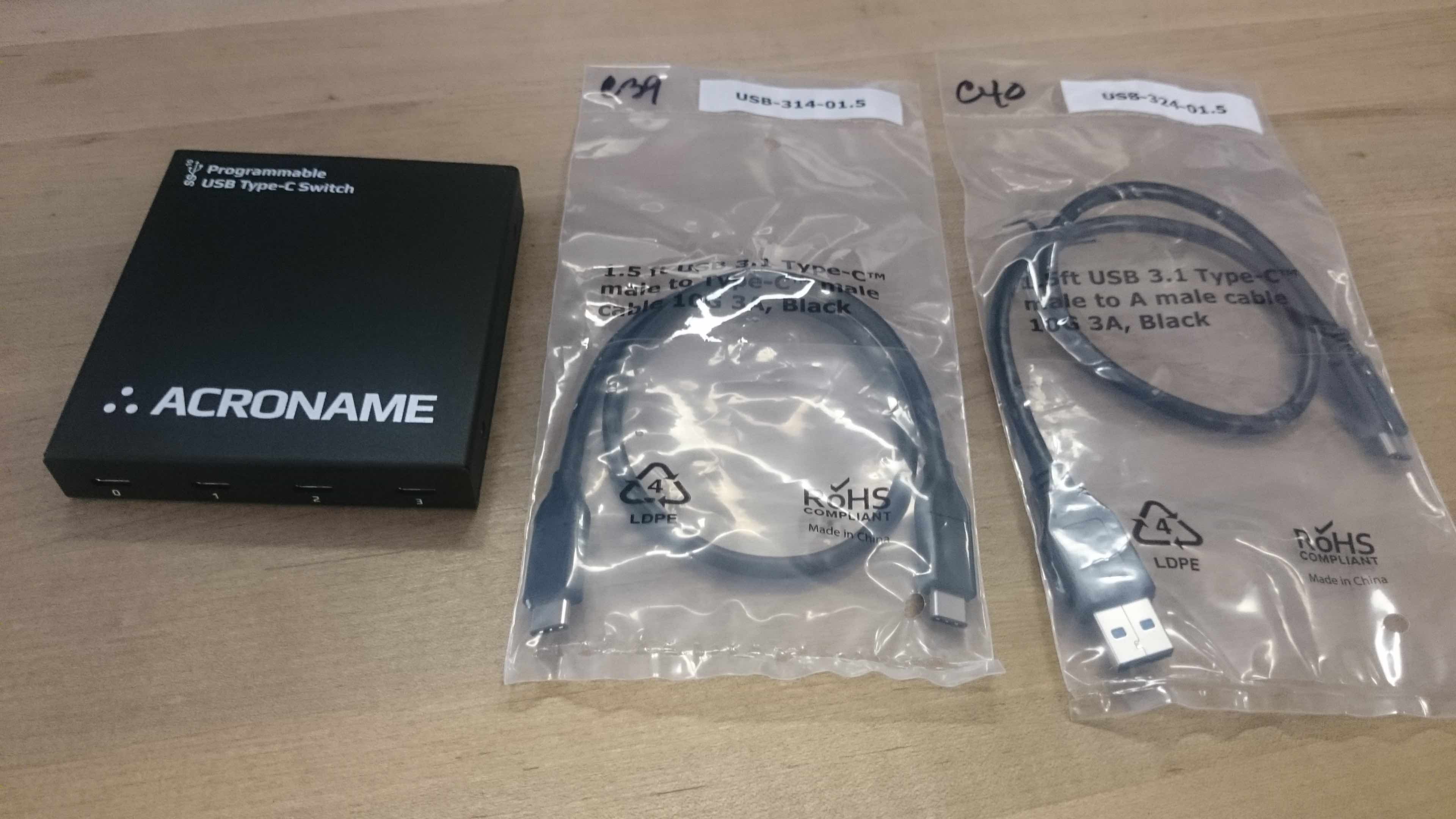 USB-C switch package contents