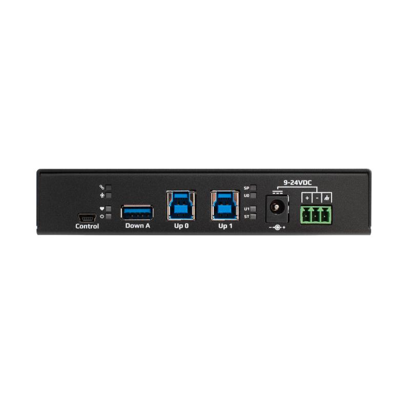 USBHub3+ rear view, 2 upstream ports